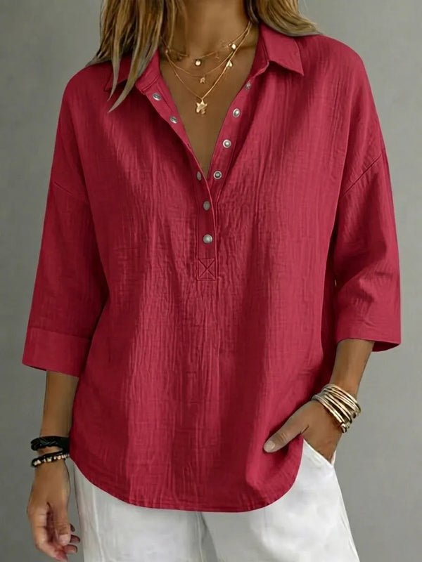 Everyday Easy Linen Henley Shirt