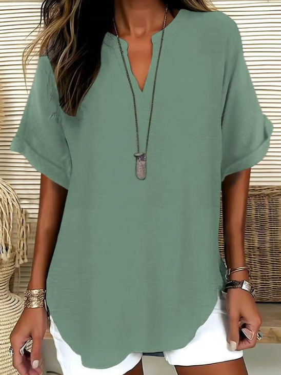 Everyday Notched Neck Comfort Shirt