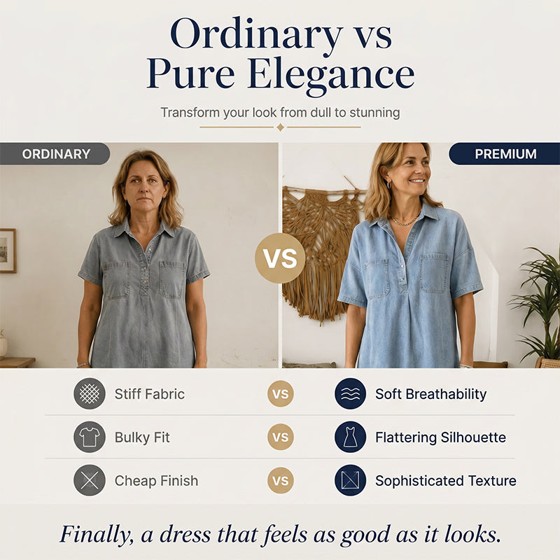 Easy Pocket Denim Midi Dress