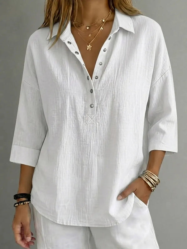 Everyday Easy Linen Henley Shirt