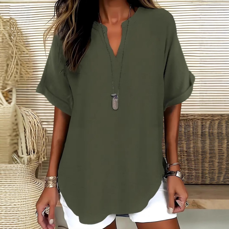 Everyday Notched Neck Comfort Shirt